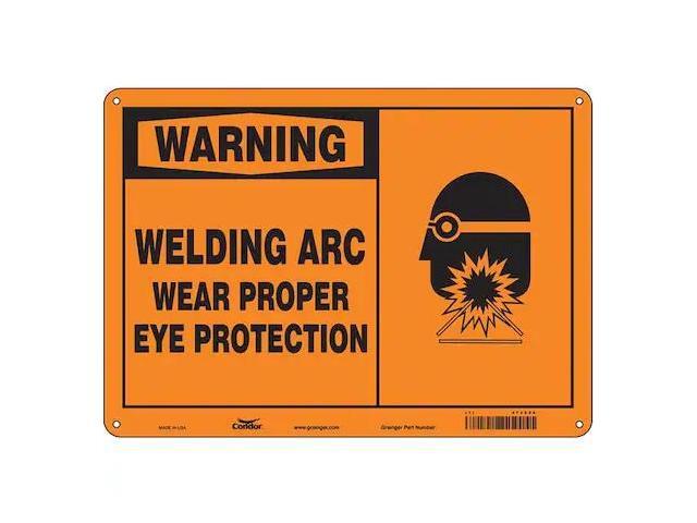 CONDOR 473X58 Safety Sign, 10 in Height, 14 in Width, Aluminum, Horizontal