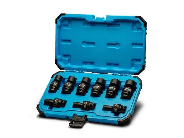 CAPRI TOOLS 5-5390 1/2 in Drive Universal Impact Socket Set, SAE, 9 pcs