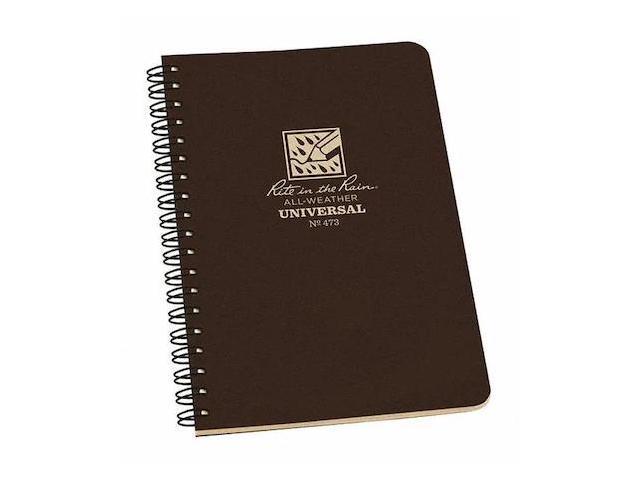RITE IN THE RAIN 473 Spiral Notebook,4-5/8 x 7' Sz,Br Cover