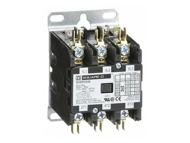 SQUARE D 8910DPA33V06 Definite Purpose Magnetic Contactor, 480V AC, 3 P,