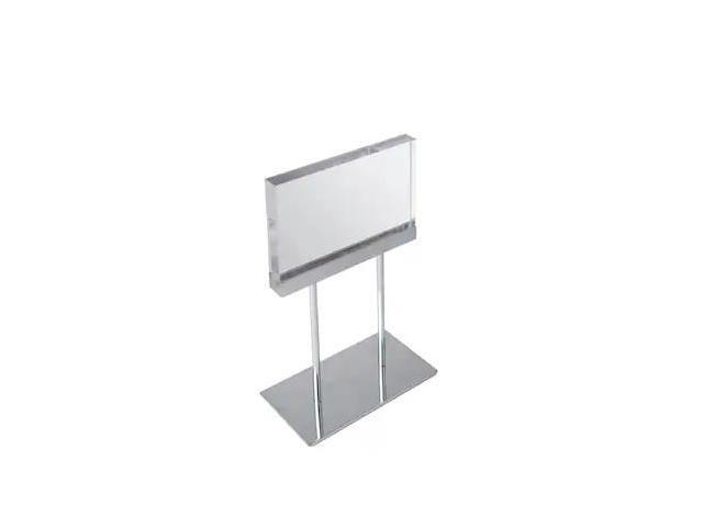 Azar Small Acrylic Block Sign Holder On Chrome Stand For Counter (104560)
