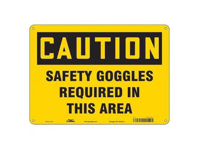 CONDOR 466V07 Safety Sign, 10 in Height, 14 in Width, Polyethylene, Horizontal