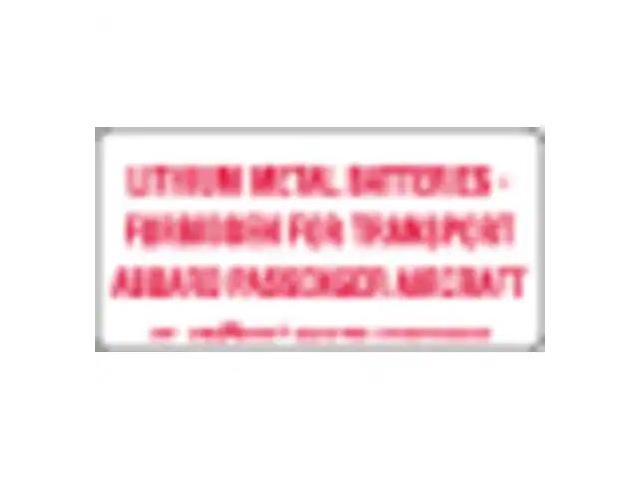 LABELMASTER L395 Lithium Metal Battery Label 4'x2', White/Red, Pk500