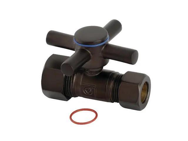Kingston Brass CC44455DX Concord 5/8' IPS x 1/2' O. D. Comp Quarter Turn Straight Valve, Oil Rubbed Bronze