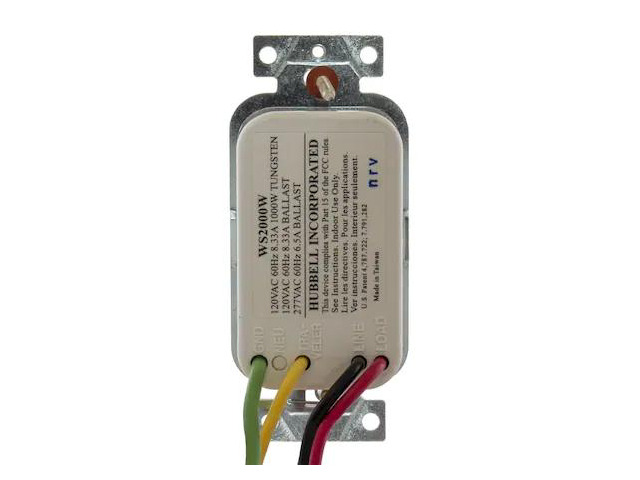 HUBBELL WIRING DEVICE-KELLEMS WS2000W Wall Mount Sensor, Occupancy, Vacancy,
