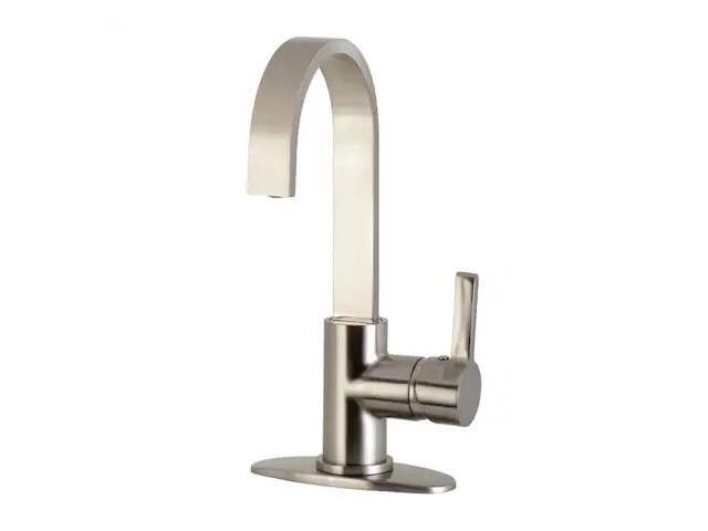 Kingston Brass LS8618CTL Continental One-Handle 1-Hole Deck Mounted Bar Faucet, Brushed Nickel