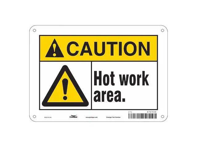 CONDOR 474Y49 Danger Sign,10' W x 7' H,0.032' Thick, 474Y49