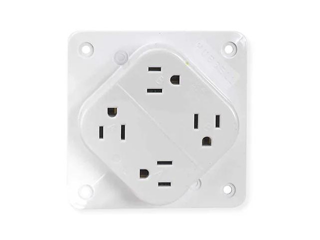 HUBBELL WIRING DEVICE-KELLEMS HBL415W Straight Blade Receptacle, 5-15R, 15 A,