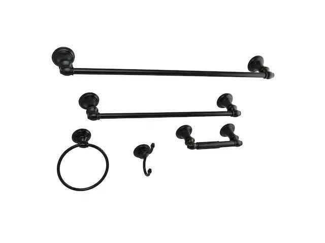 Kingston Brass BAHK261212478ORB Provence Collection 5-piece Towel Bar Bath Hardware Set, Oil Rubbed Bronze