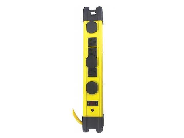 POWER FIRST 52NY60 Surge Protector Outlet Strip,Yellow