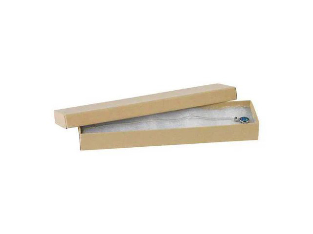 PARTNERS BRAND JB821K Jewelry Boxes, 8' x 2' x 7/8', Kraft, 100/Case