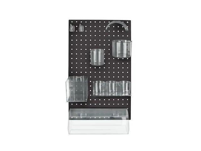 AZAR DISPLAYS 900940-BLK 10-Piece Black Pegboard Organizer Kit with 1 Panel and