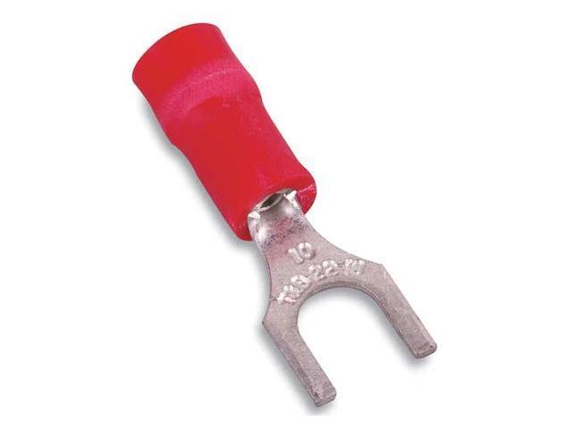 STA-KON 18RA-6F Fork Terminal, #6 Stud Size, 16 AWG, 600 V, Vinyl Insulated,