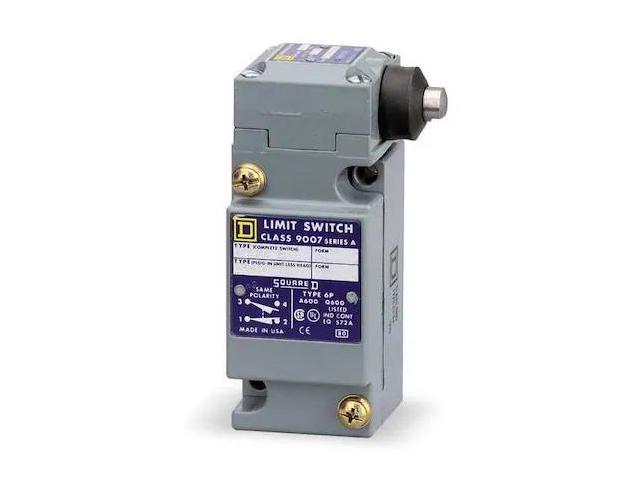 TELEMECANIQUE SENSORS 9007C62G Heavy Duty Limit Switch, Plunger, 2NC/2NO, 10A