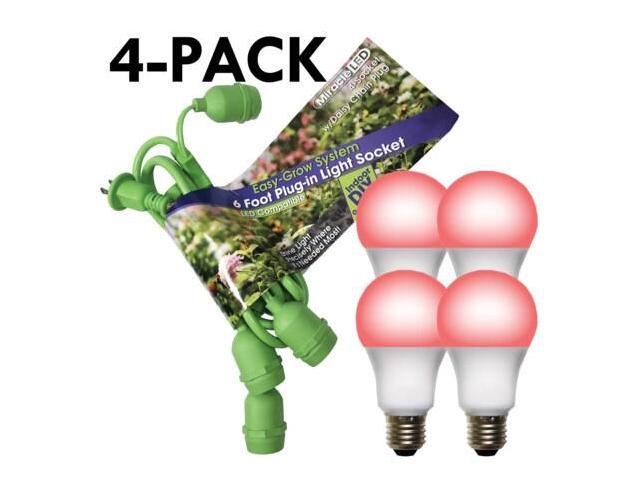 MIRACLE LED 602268 Grow LED Light Cord System 4 Socket & LED Red Grow Light Kit