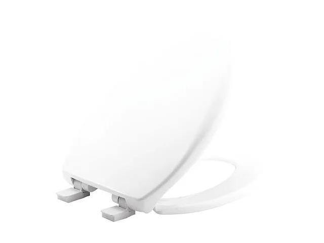 BEMIS GR1200E4 000 Toilet Seat, With Cover, Plastic, Elongated, White