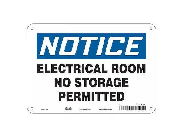 CONDOR 475U07 Safety Sign, 7 in Height, 10 in Width, Aluminum, Vertical