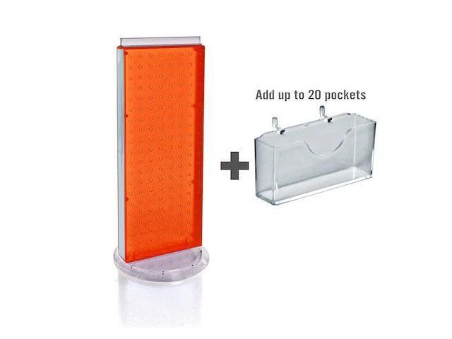 AZAR DISPLAYS 700505-ORG 20 Pocket Revolving Pegboard Gift Card Kit for
