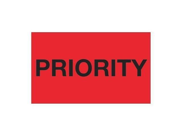 TAPE LOGIC DL1121 Tape Logic Labels, Priority, 3 x 5, Fluorescent Red,