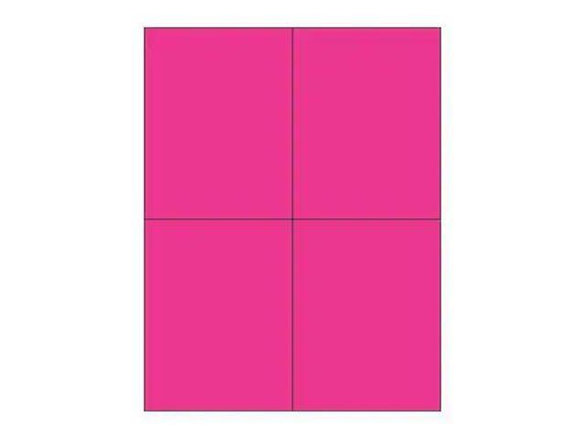 TAPE LOGIC LL183PK Rectangle Laser Labels, 4 1/4' x 5 1/2', Fluorescent Pink,