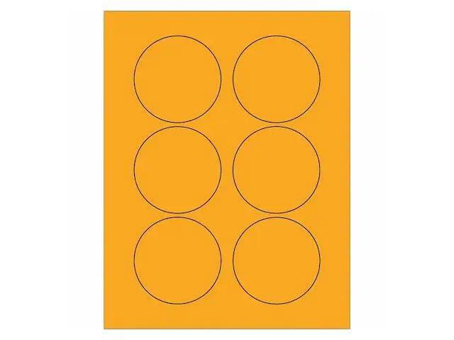TAPE LOGIC LL195OR Tape Logic Fluorescent Circle Laser Labels, 3', Fluorescent