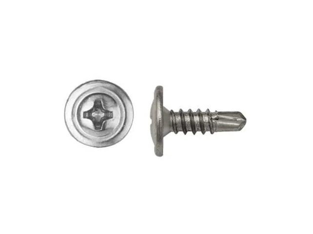 ZORO SELECT 6185PK Sheet Metal Screw, #8 x 1/2 in, Chrome Plated Steel Oval