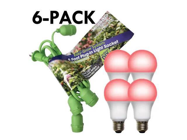 MIRACLE LED 602269 Grow LED Light Cord System 4 Socket & LED Red Grow Light Kit