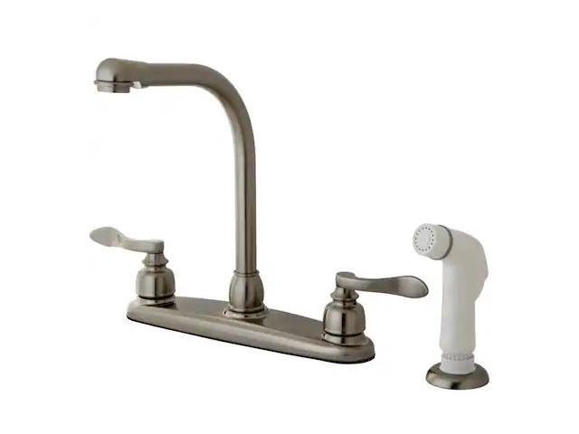 Kingston Brass KB8758NFL NUWAVE FRENCH 8in Centerset High Arch Kitchen Faucet wi