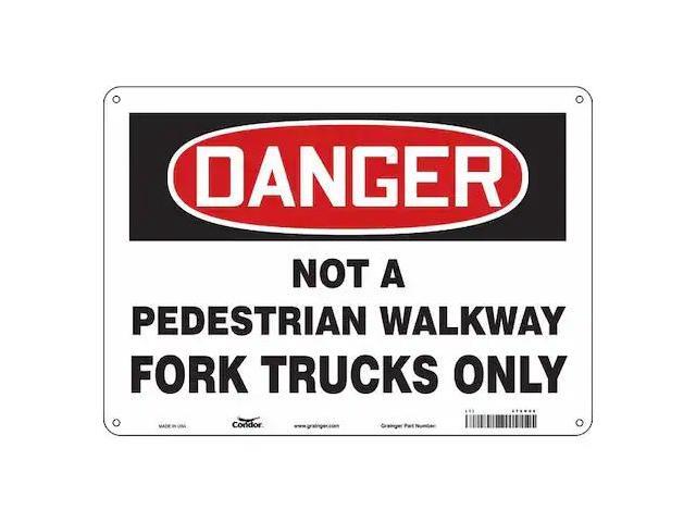 CONDOR 476N06 Safety Sign, 10 in Height, 14 in Width, Polyethylene, Horizontal