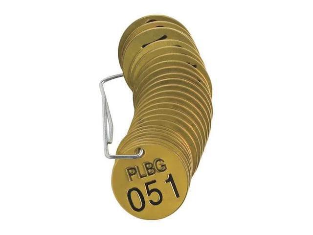 BRADY 23262 Numbered Tag Set,51 to 75,25 Tags
