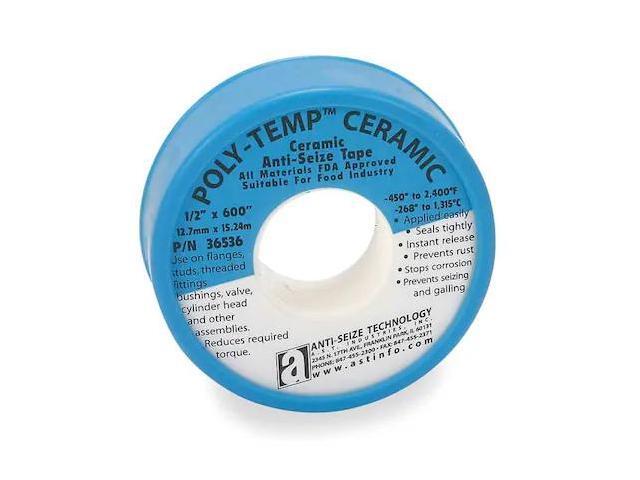 ANTI-SEIZE TECHNOLOGY 36536 Antiseize Tape,1/2 In. W,600 In. L