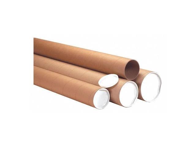 PARTNERS BRAND P4042KHD Heavy-Duty Mailing Tubes with Caps, 4' x 42', Kraft,