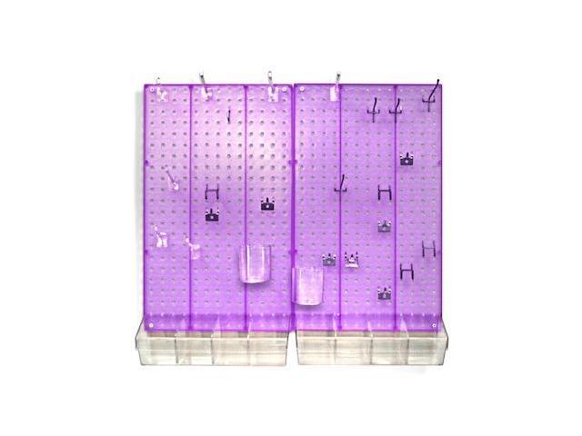 AZAR DISPLAYS 900945-PUR 70-Piece Pegboard Organizer Kit (2- 13.5' x 22')