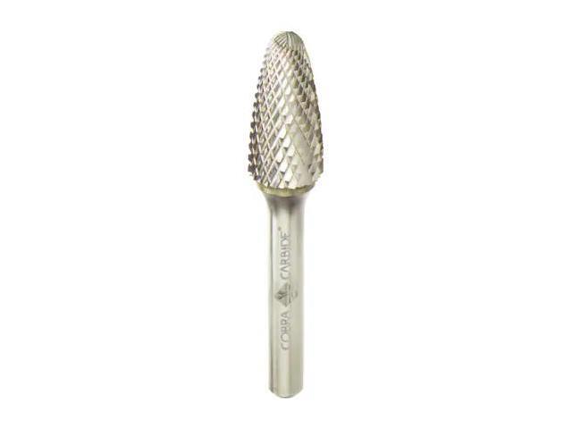 COBRA CARBIDE 10950 Carbide Burr,Double Cut Shape F Long Length,SF-5L6,1/2