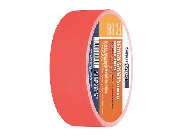 Shurtape PC 619 Specialty Grade, Fluorescent Cloth Duct Tape, 48mm x 55m, Fluorescent Orange, 1 Roll 101639