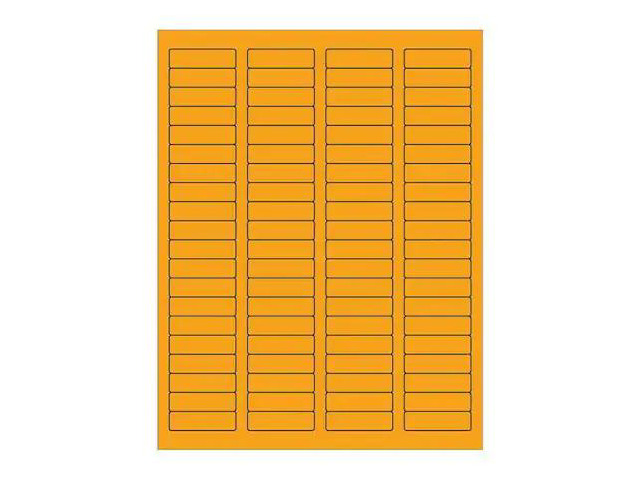 TAPE LOGIC LL170OR Rectangle Laser Labels, 1 3/4' x 1/2', Fluorescent Orange,