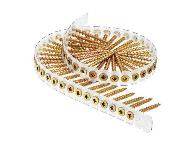 SENCO 08L175YB Wood Screw, #8 x 1-3/4 in, Steel, Flat Head Square Drive, 4000 PK