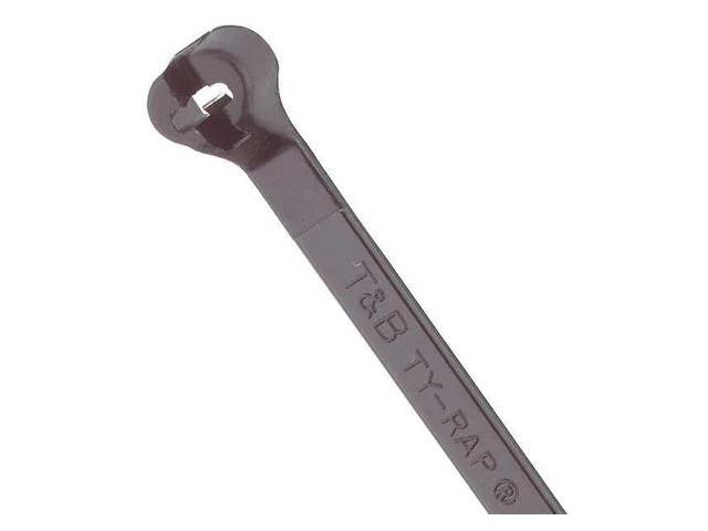 TY-RAP TY242MX Cable Tie, 8-1/2 in L, 2 in Max Bundle Dia., Black, Nylon 6/6,