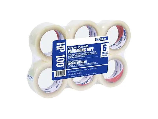 SHURTAPE 104301 Carton Sealing Tape, 1.6 mil, Clear, PK6