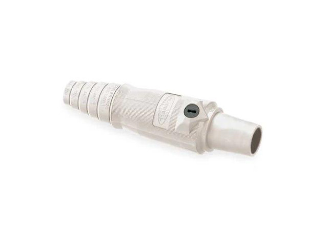 HUBBELL WIRING DEVICE-KELLEMS HBL400FW Single Pole Inline, 400 A, Female, White