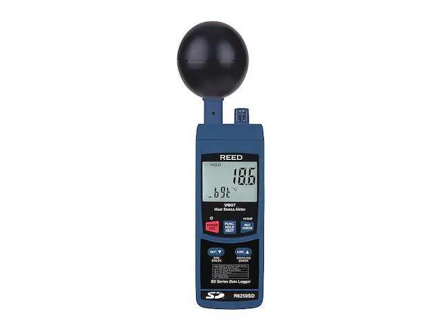 REED INSTRUMENTS R6250SD Heat Stress Monitor,LCD,6 AA Battery