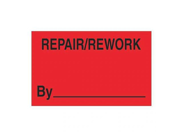 TAPE LOGIC DL1162 Tape Logic Labels, 'Repair/Rework By', 1 1/4' x 2',