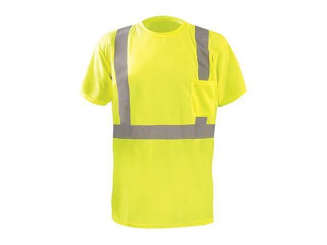 OCCUNOMIX LUX-SSTP2BX-YS Long Sleeve T-Shirt,S,ANSI Class 2