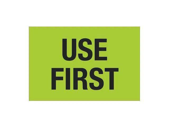 TAPE LOGIC DL1136 Tape Logic Labels, Use First, 2 x 3, Fluorescent Green,