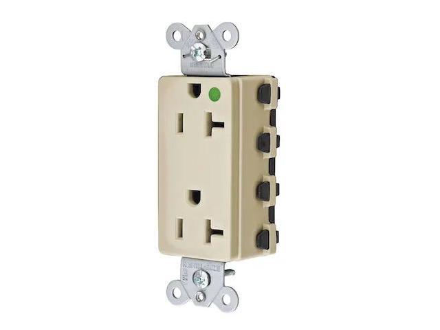 HUBBELL WIRING DEVICE-KELLEMS SNAP2182IA Duplex Straight Blade Receptacle,