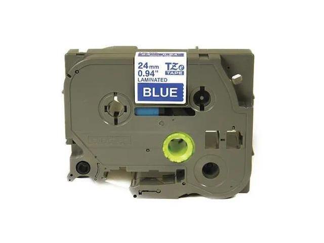 BROTHER TZe555 Label Tape Cartridge, White/Blue, Labels/Roll: Continuous