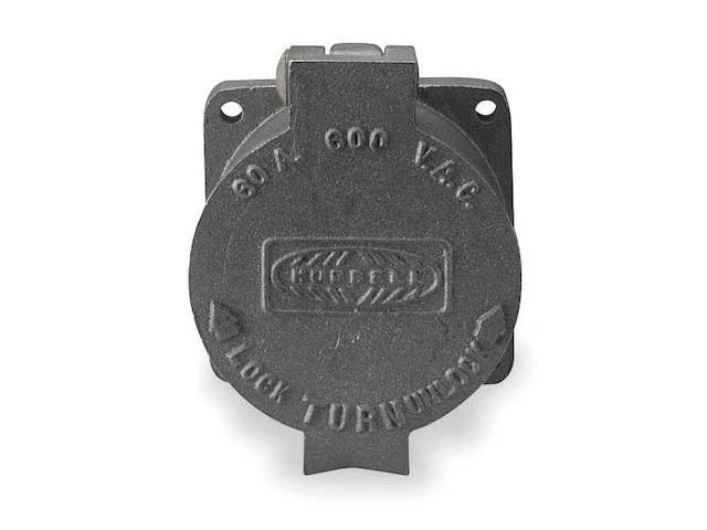 HUBBELL WIRING DEVICE-KELLEMS HBL26410 Locking Receptacle, Non-NEMA, 60 A, 600V