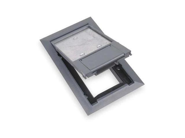 STEEL CITY 664-CST-SW-GRY Box Cover, Floor Box Type, 1 Gang, Polycarbonate