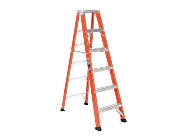 LOUISVILLE FS1306HD 6 ft Fiberglass Stepladder, 375 lb Capacity