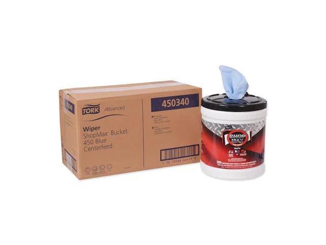 TORK 450340 Tork ShopMax Heavy Duty Centerfeed Dry Wipe Bucket Blue W22, High